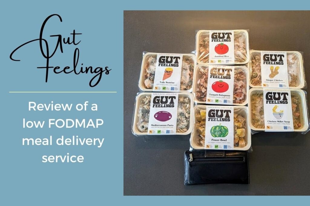 7 low fodmap meals from a meal delivery service on a countertop