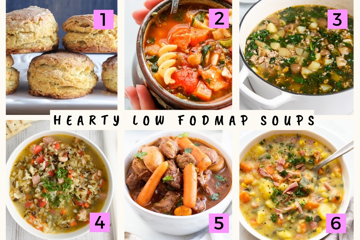 5 hearty low fodmap soups and low fodmap biscuits