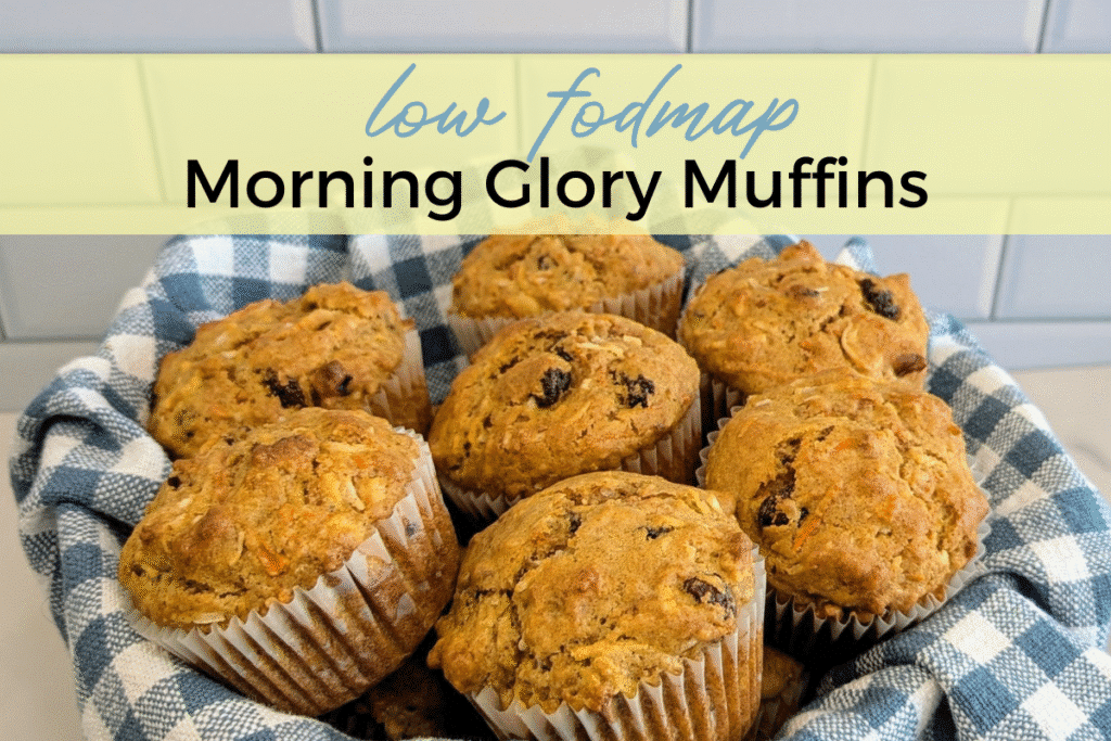Basket of low fodmap morning glory muffins
